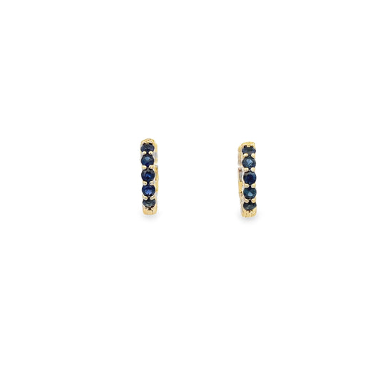 Gemma Couture 14kt Yellow Gold Blue Sapphire Mini Hoops .55 cts