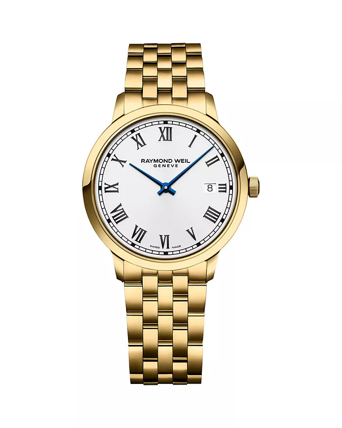 Raymond Weil Toccata Men's Quartz Gold PVD White Dial Bracelet Watch, 39mm