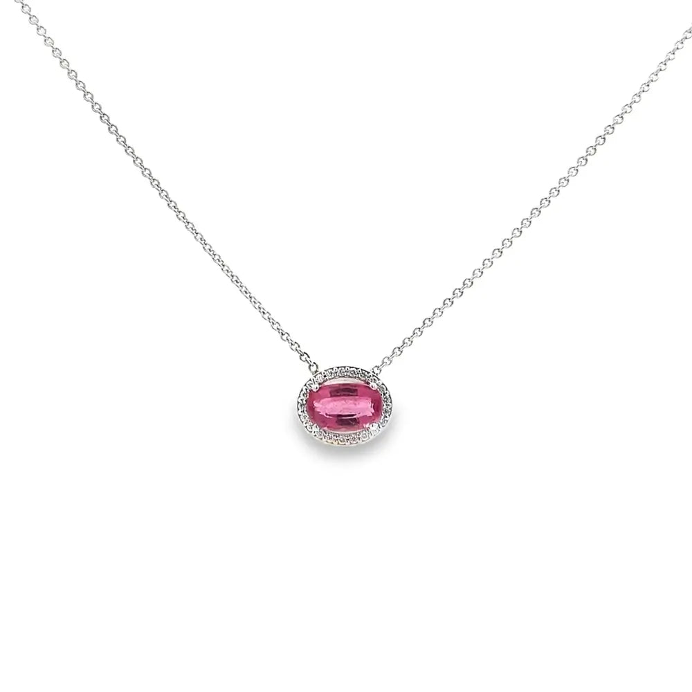 14kt White Gold Pink Tourmaline Necklace