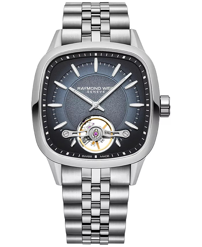 Raymond Weil Freelancer Men's Calibre RW1212 Automatic Blue Dial Bracelet Watch, 40mm