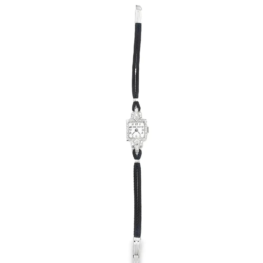 Wiss Sons Ladies Platinum and Diamond Vintage Watch