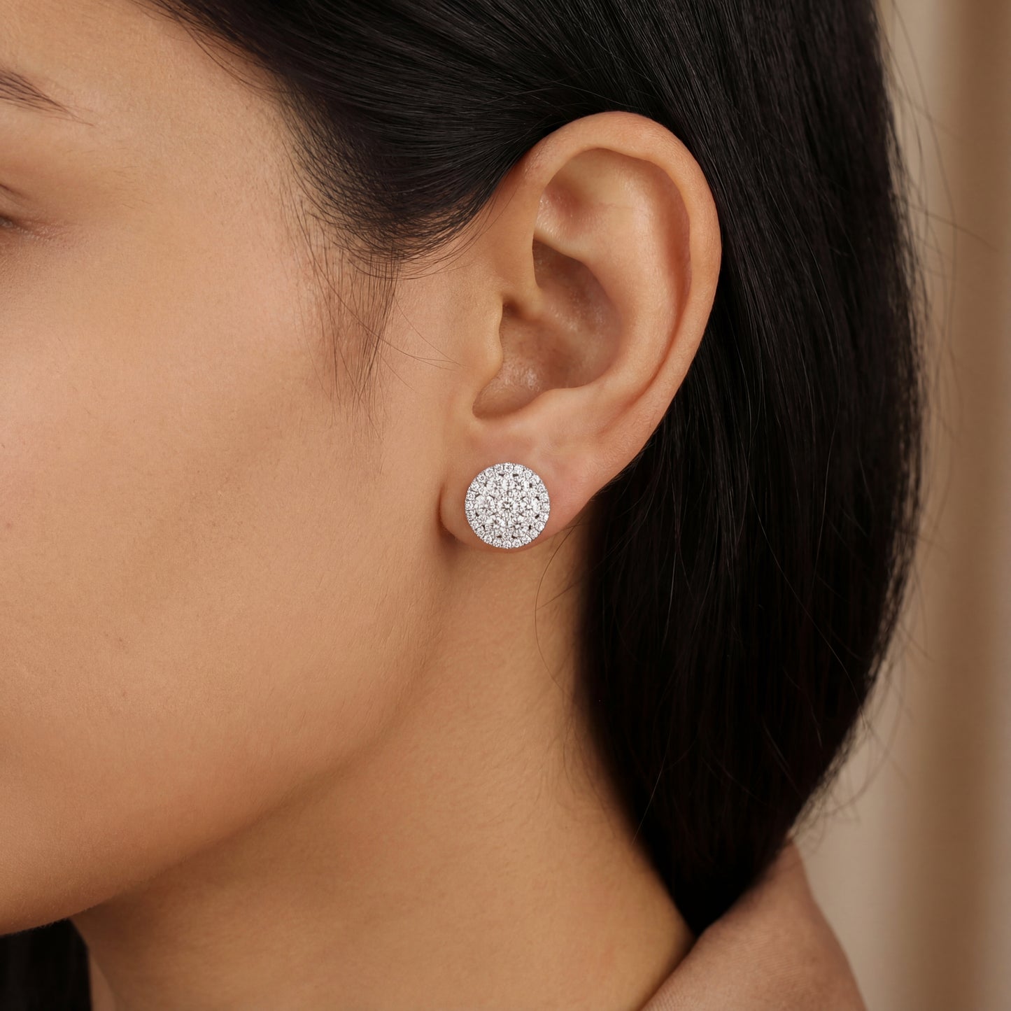 Damaso 18kt White Gold Diamond Cluster Earrings 1.47cts