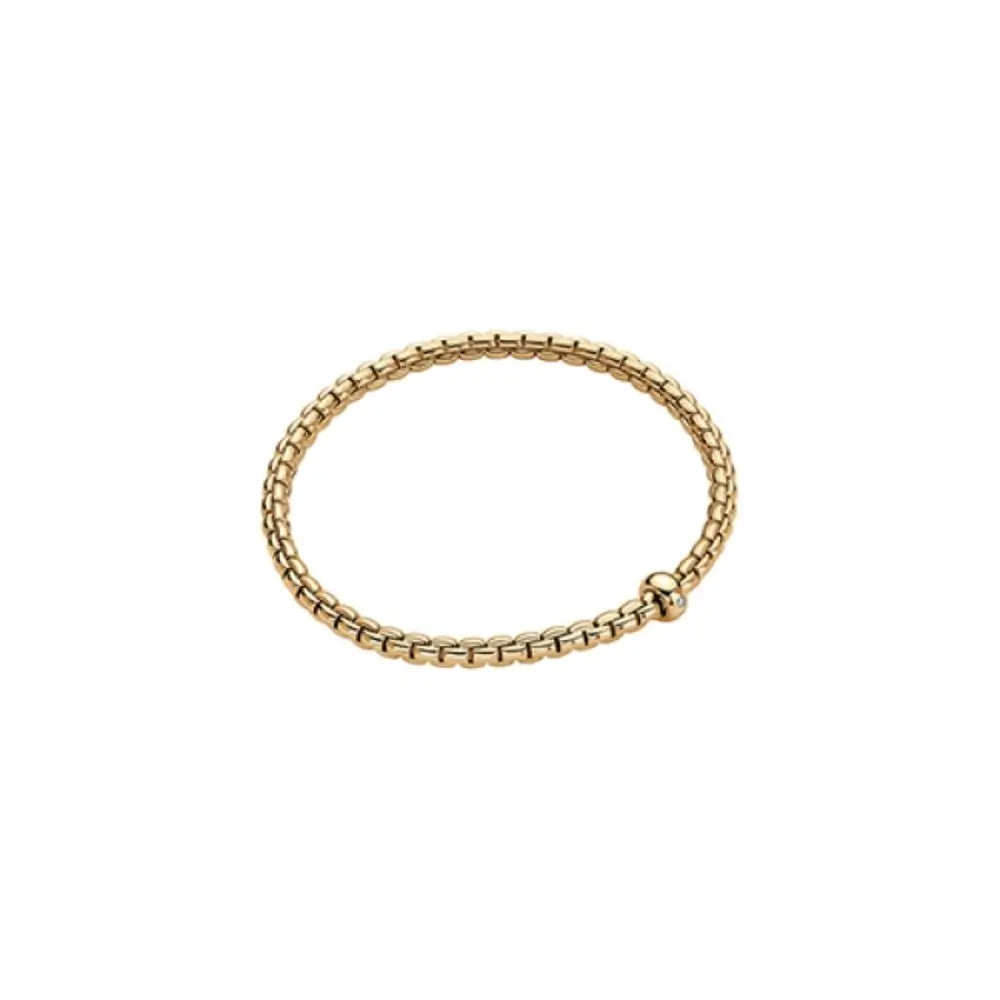 FOPE EKA Flex'it yellow gold bracelet with diamond pave'