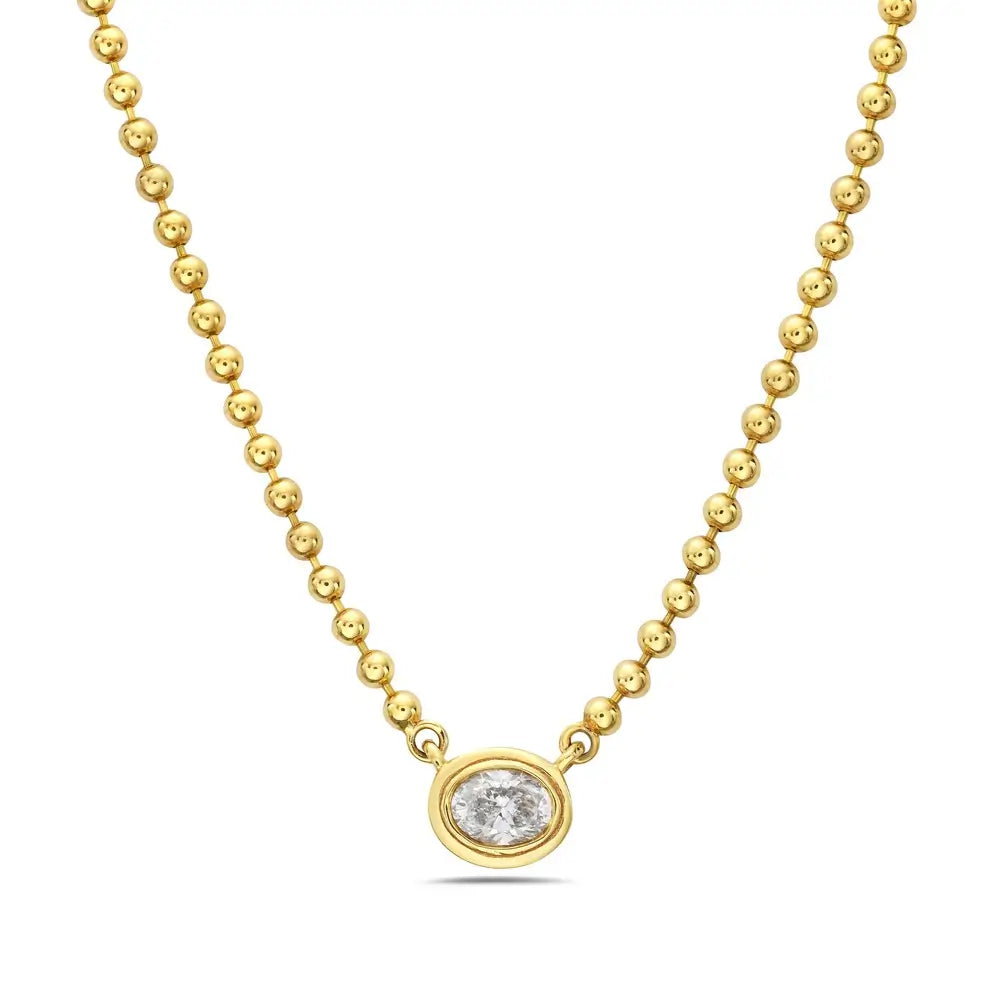 Gemma Couture 14k Yellow Gold Double Bezel Diamond Necklace
