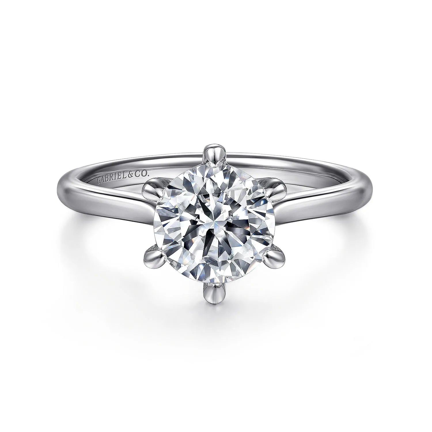 ER16336R8W4JJJ-14K White Gold Round Solitaire Diamond