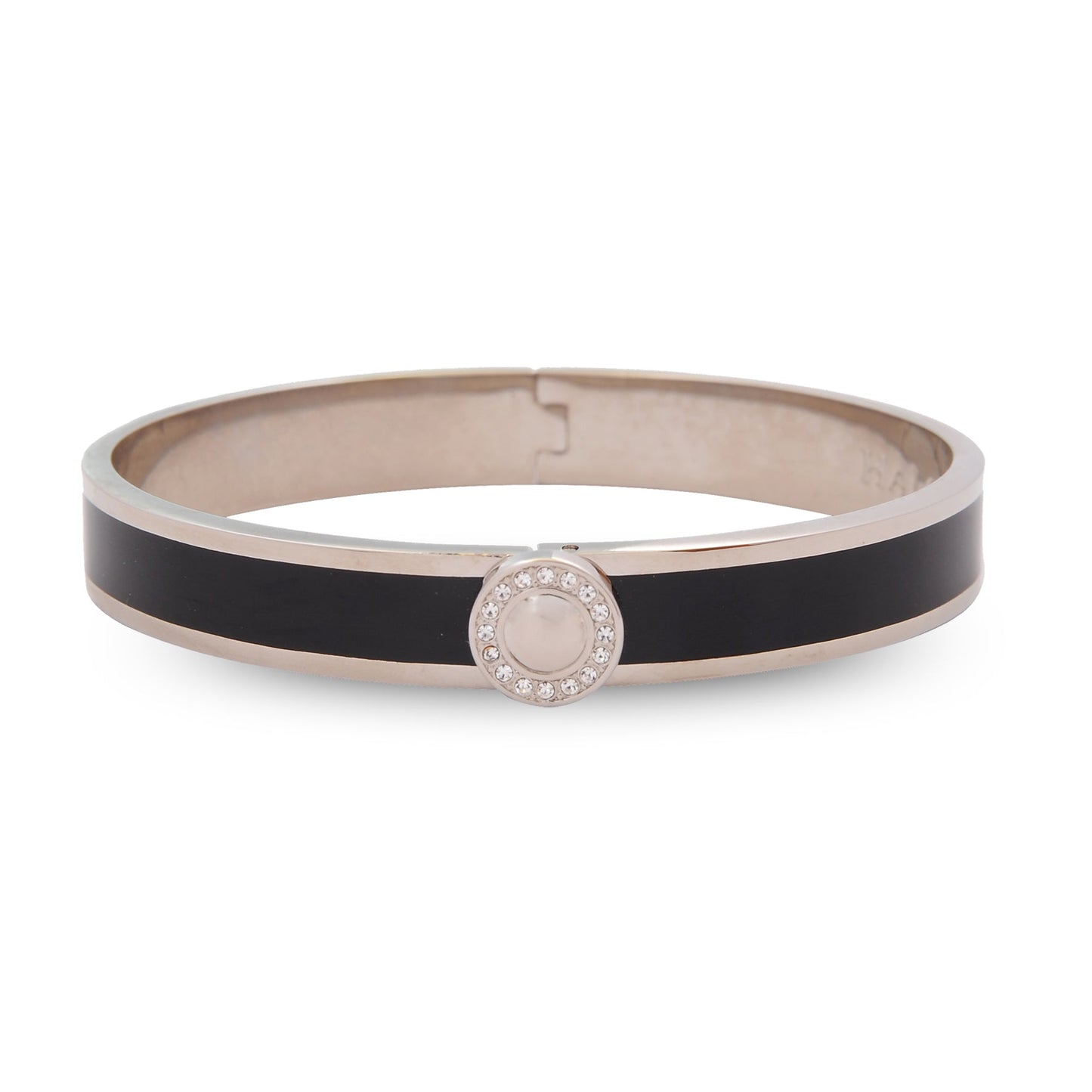 Halcyon Days Sparkle Button Black & Palladium Bangle