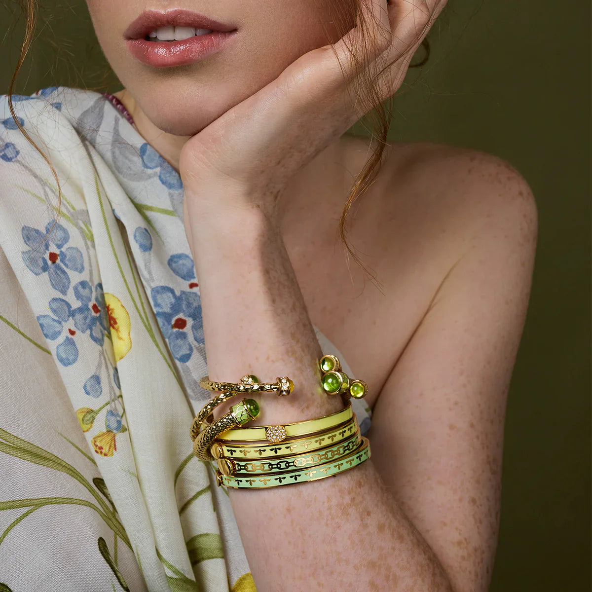 Halcyon Days Skinny Bee Buttercup & Gold Bangle