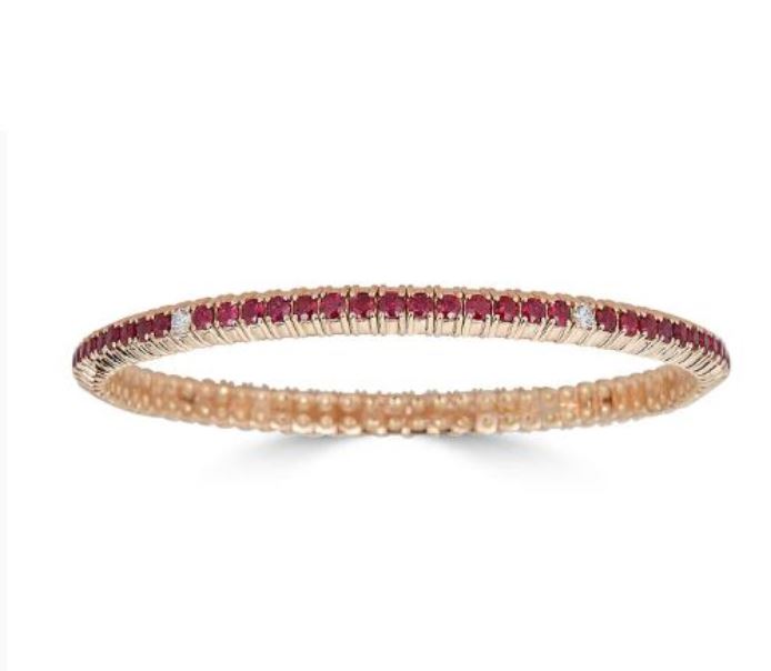 Zydo Italy 18K Yellow Gold and Diamond Stretch Bracelet