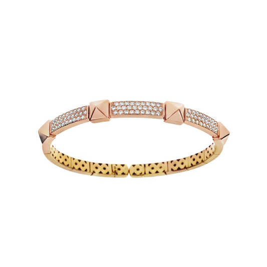 Damaso 18kt Rose Gold Diamond Cuff Bangle