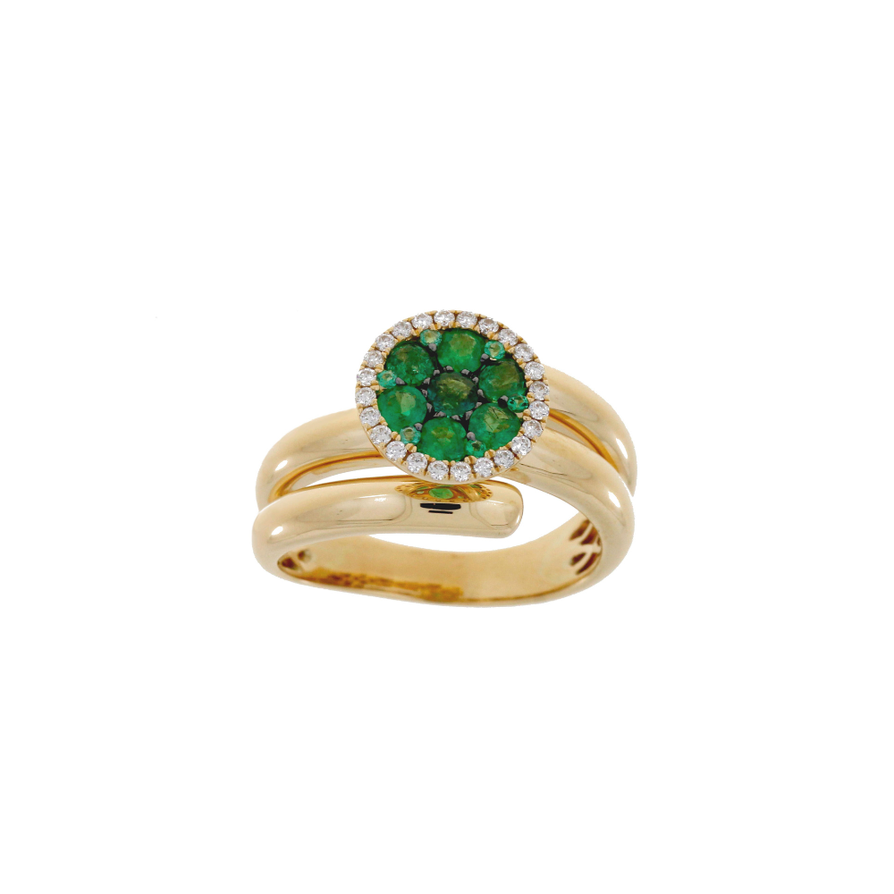 Damaso 18kt Gold 3 Row Fashion Ring