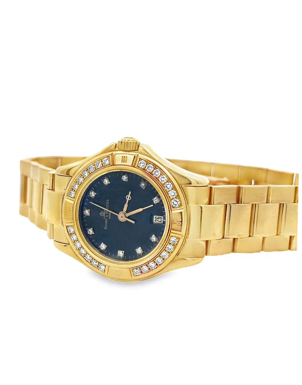 Baume & Mercier 18K Yellow Gold Diamond Dial and Bezel, 28.5mm