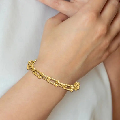 14K Polished Mariner's Link Bracelet