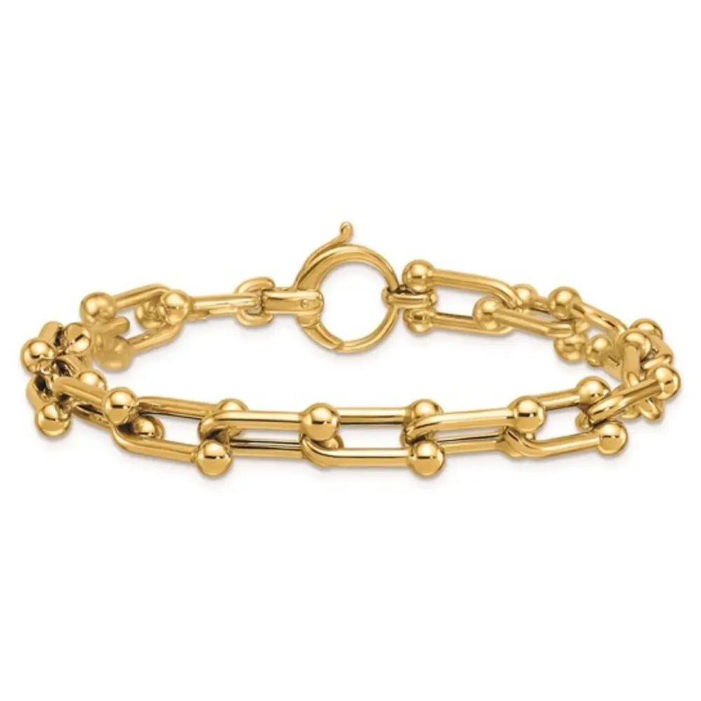 14K Polished Mariner's Link Bracelet