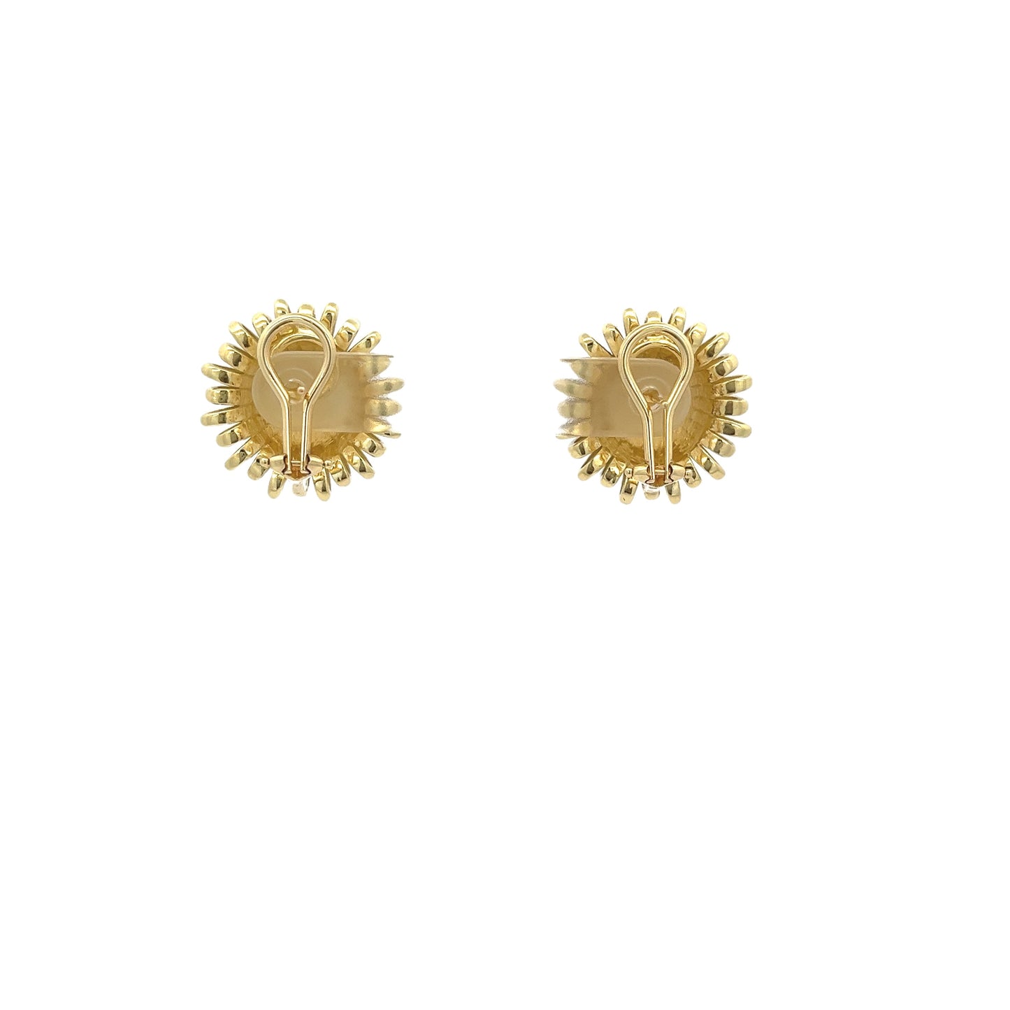 Raymond Mazza 14k Yellow Gold Diamond Starburst Earrings