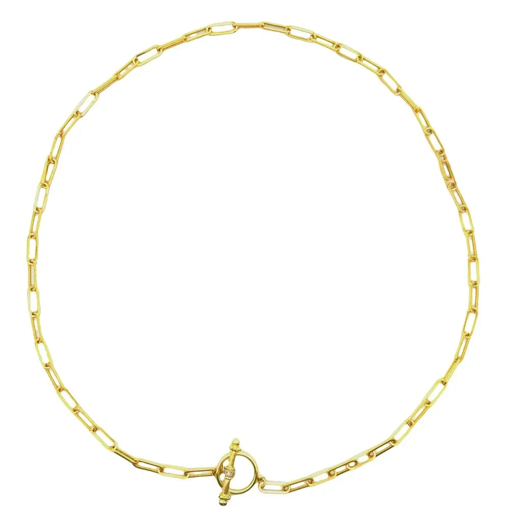 Raymond Mazza 14k Yellow Gold Paper Clip Necklace