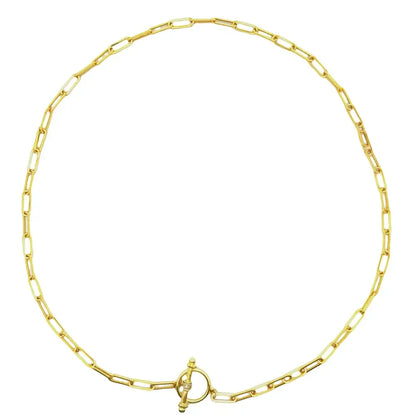 Raymond Mazza 14k Yellow Gold Paper Clip Necklace