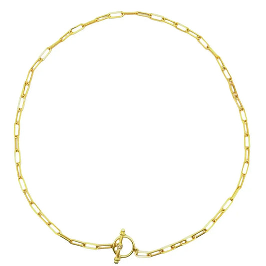 Raymond Mazza 14k Yellow Gold Paper Clip Necklace