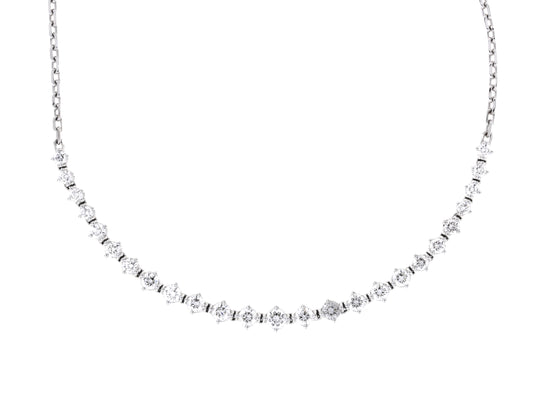 Damaso 18kt White Gold Cable Link Diamond Necklace 2.01 cts