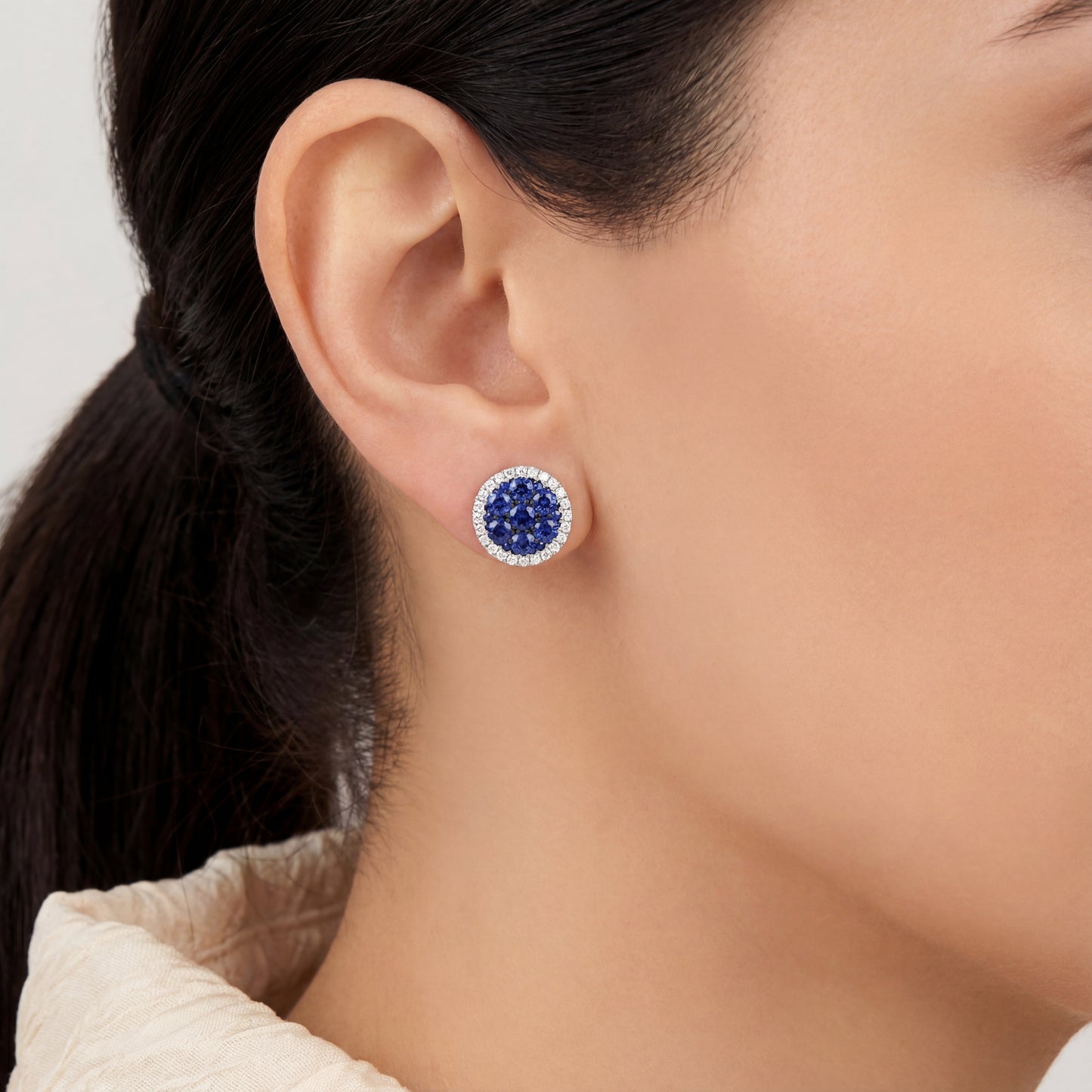 Damaso 18kt Blue Sapphire 1.51cts Diamond .23ct Earring