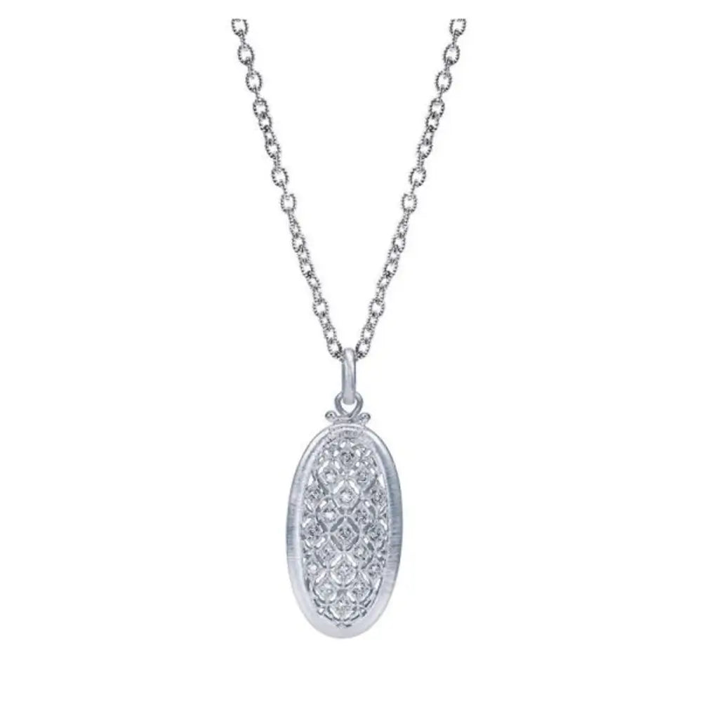 Gabriel & Co. Sterling Silver and Diamond Necklace