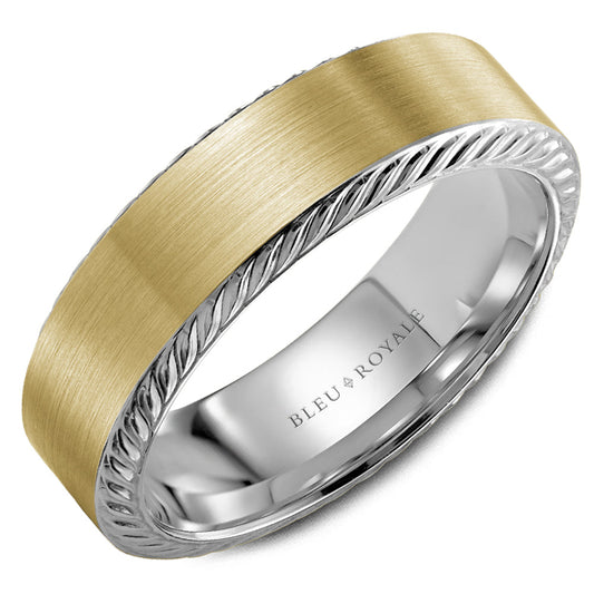 CrownRing 14k Two Tone 6.5mm Men's Wedding Band