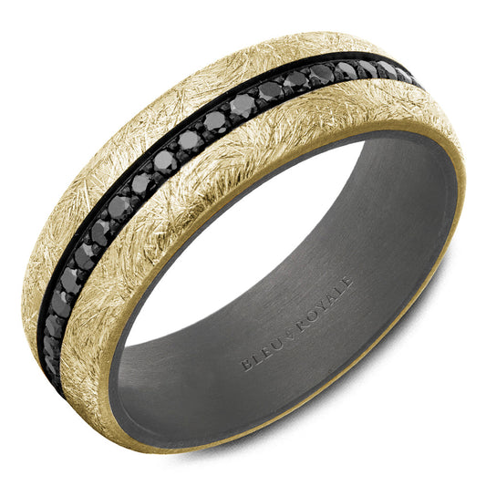 CrownRing 14k Tantalum Yellow and Grey Men's Wedding Band