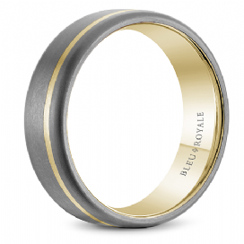 CrownRing 14k Tantalum Yellow and Grey Men's Wedding Band