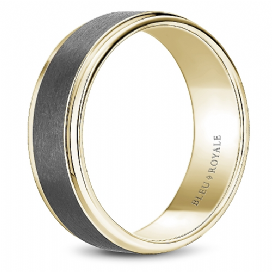 CrownRing 14k Tantalum Yellow and Grey Men's Wedding Band