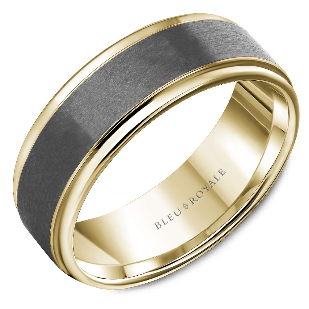 CrownRing 14k Tantalum Yellow and Grey Men's Wedding Band