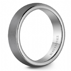 CrownRing 14k Tantalum White and Grey Men's Wedding Band