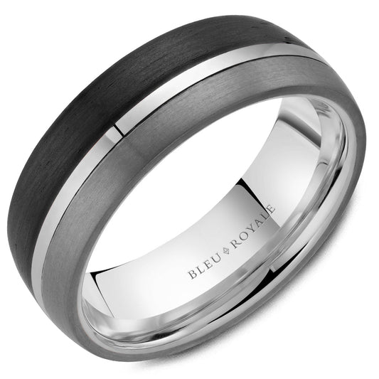 CrownRing 14k Tantalum and Carbon Fiber Men's Wedding Band