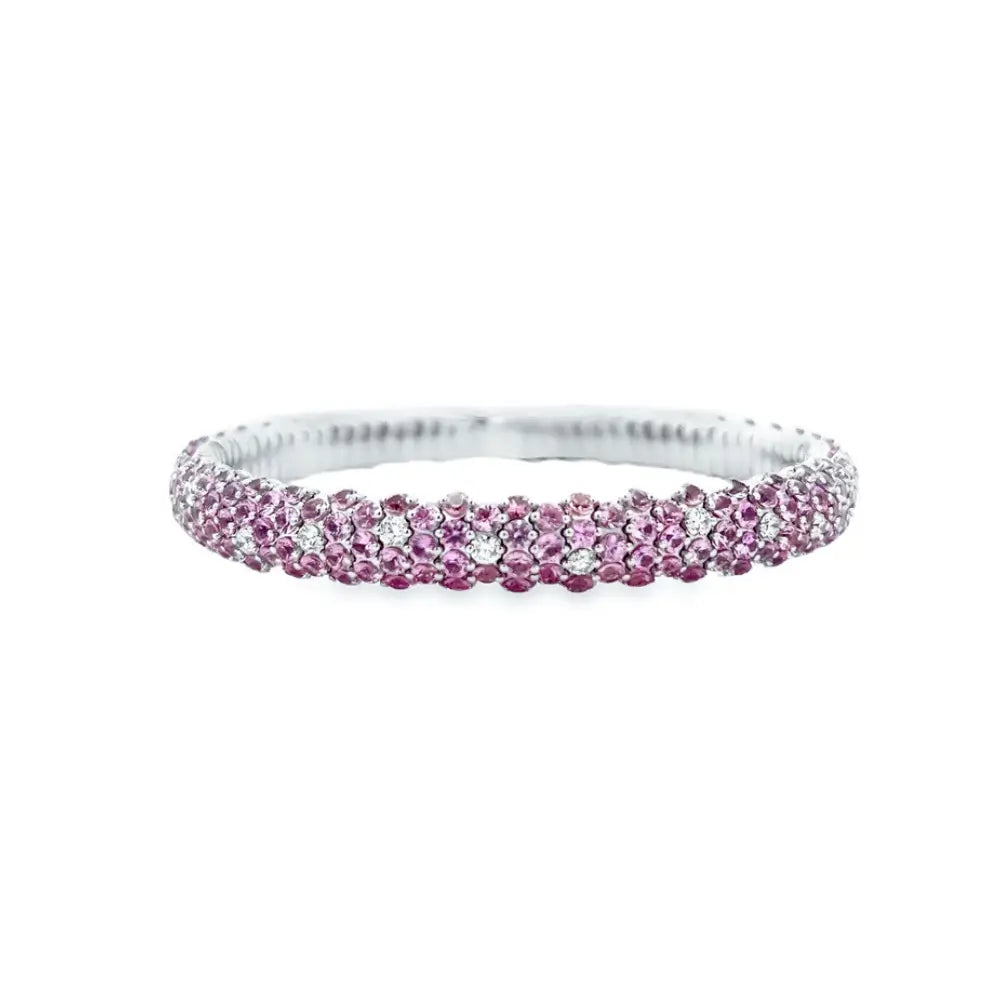 Zydo 18K Gold Stretch Gemstone and Diamond Bracelet