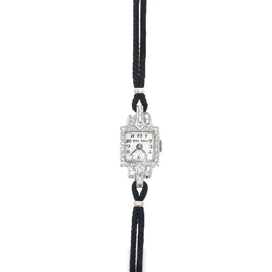 Wiss Sons Ladies Platinum and Diamond Vintage Watch