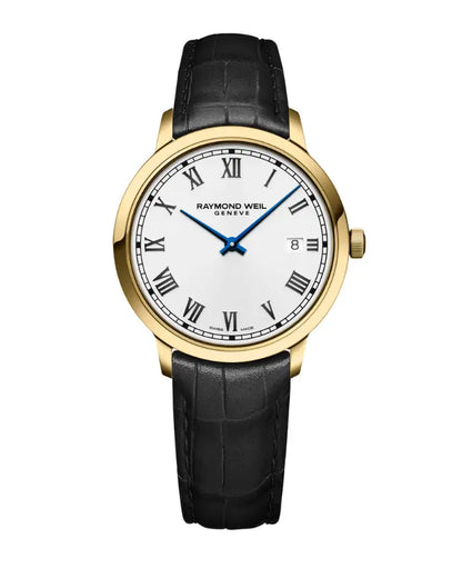 Raymond Weil Toccata Men's Quartz White Dial Leather Strap Watch, 39mm