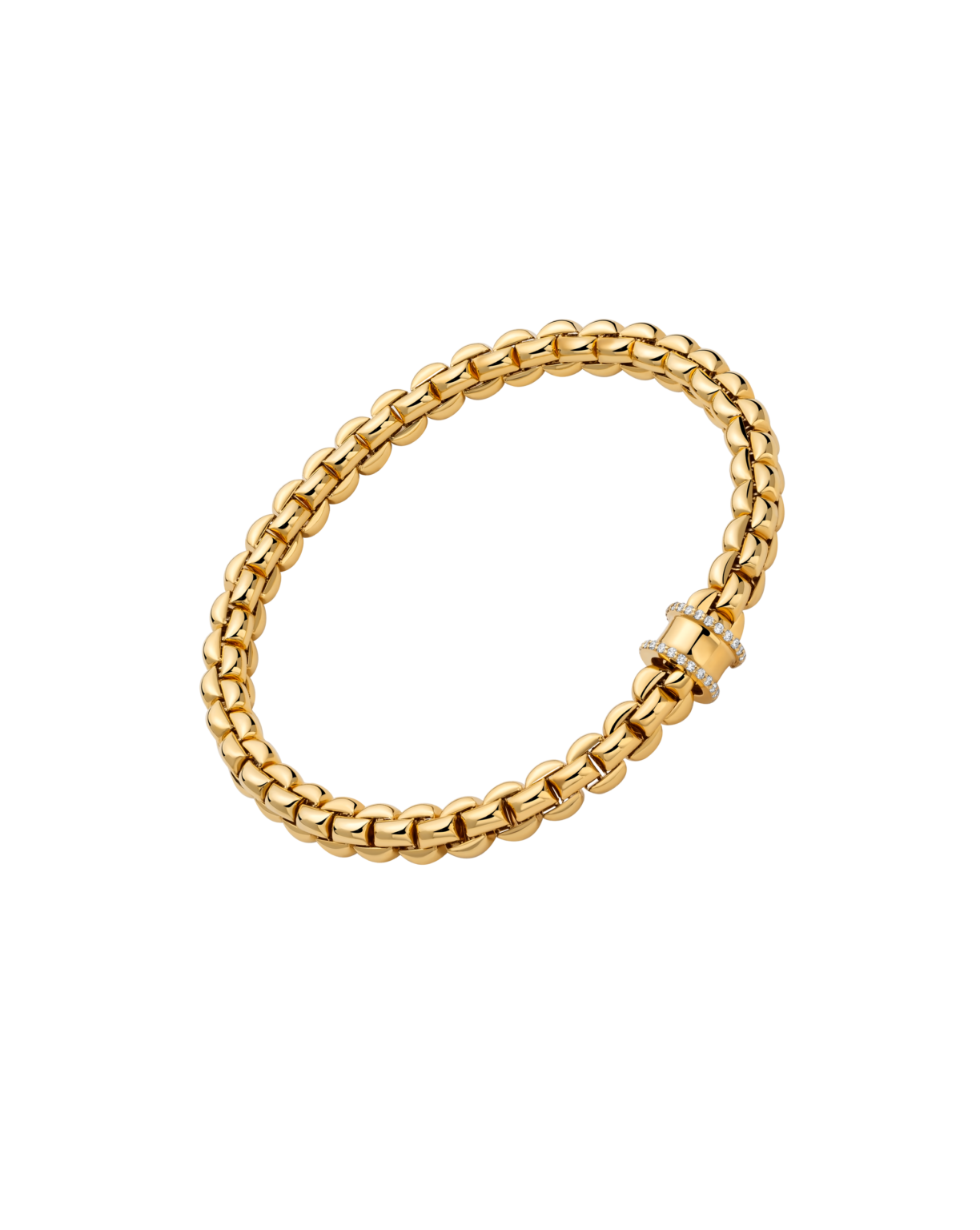 FOPE Flex'it EKA Bracelet with Gold Diamond Pave - Yellow Gold