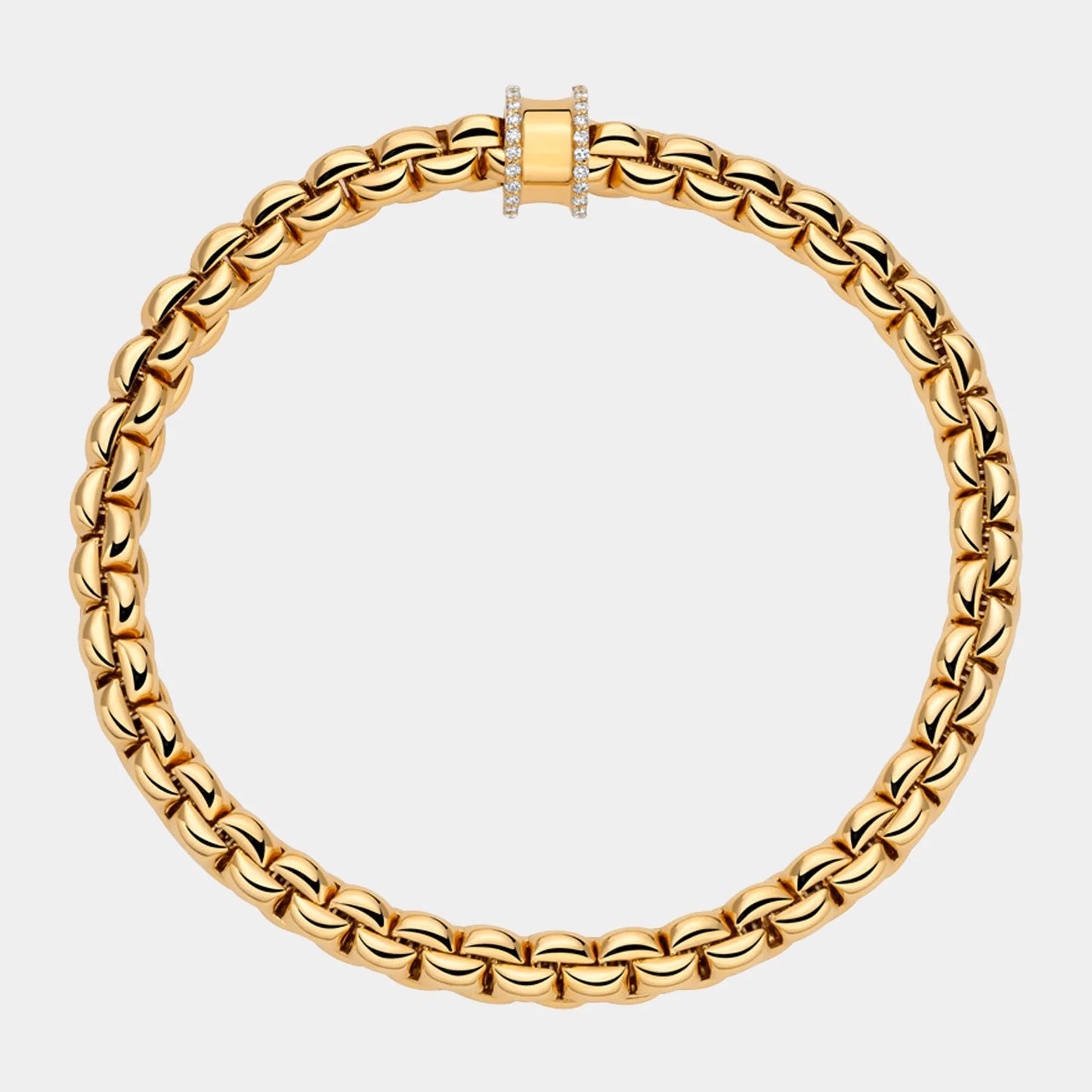 FOPE Flex'it EKA Bracelet with Gold Diamond Pave - Yellow Gold