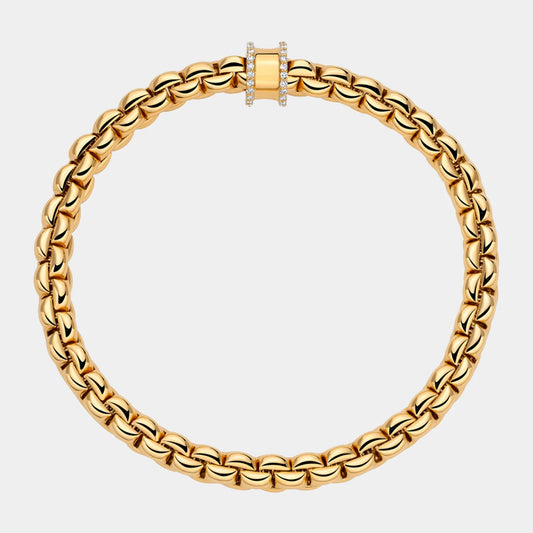 FOPE Flex'it EKA Bracelet with Gold Diamond Pave - Yellow Gold