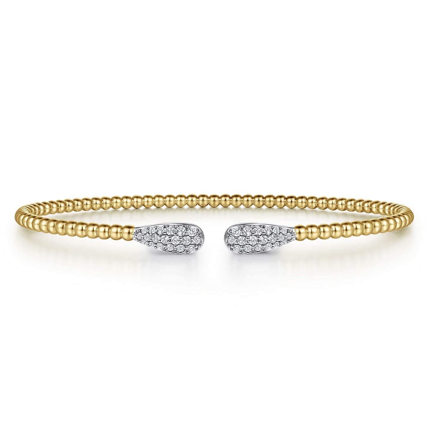 Gabriel & Co.14K Yellow Gold Bujukan Diamond Teardrops Bangle