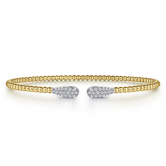 Gabriel & Co.14K Yellow Gold Bujukan Diamond Teardrops Bangle