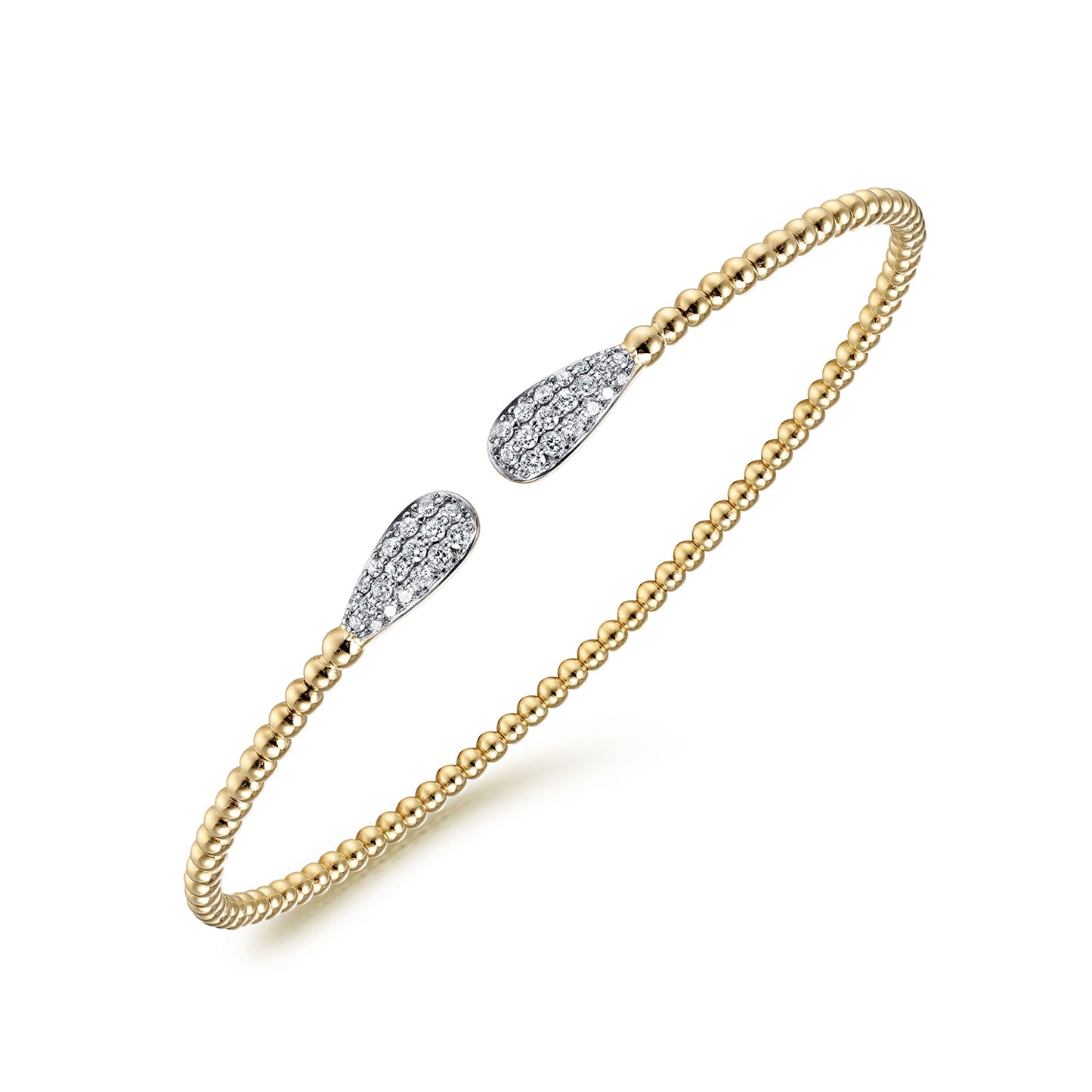 Gabriel & Co.14K Yellow Gold Bujukan Diamond Teardrops Bangle