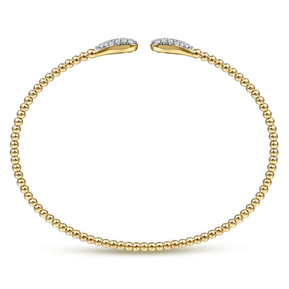 Gabriel & Co.14K Yellow Gold Bujukan Diamond Teardrops Bangle