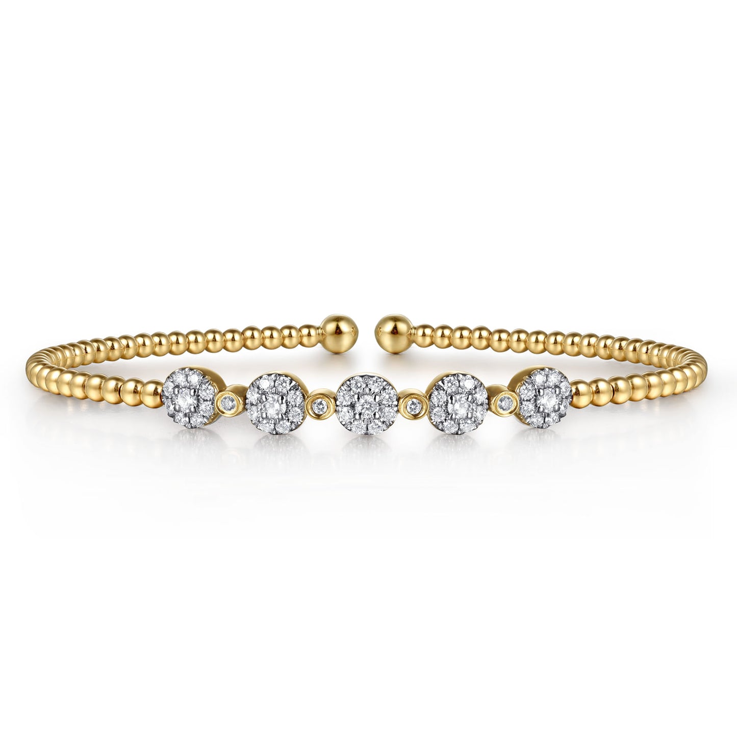 Gabriel & Co. 14K Yellow Gold Bujukan Diamond Split Bangle .40cttw