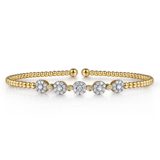 Gabriel & Co. 14K Yellow Gold Bujukan Diamond Split Bangle .40cttw
