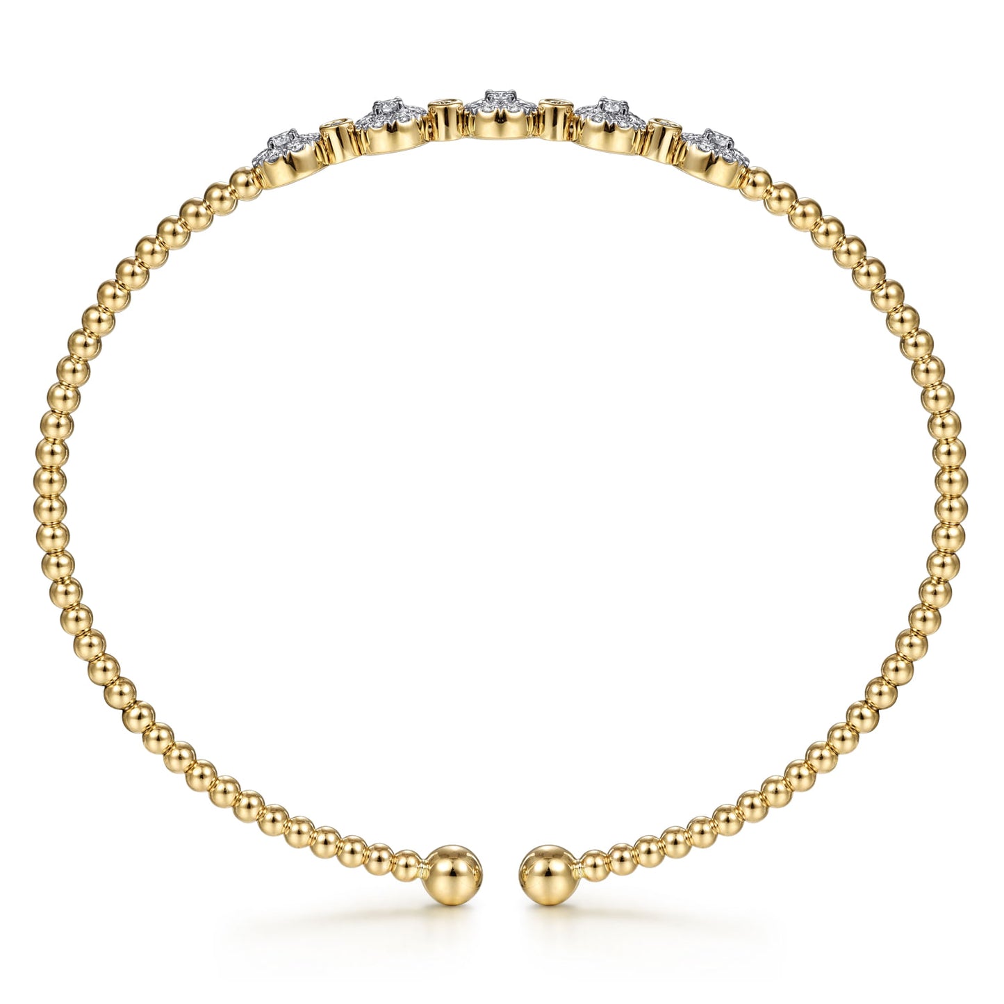 Gabriel & Co. 14K Yellow Gold Bujukan Diamond Split Bangle .40cttw