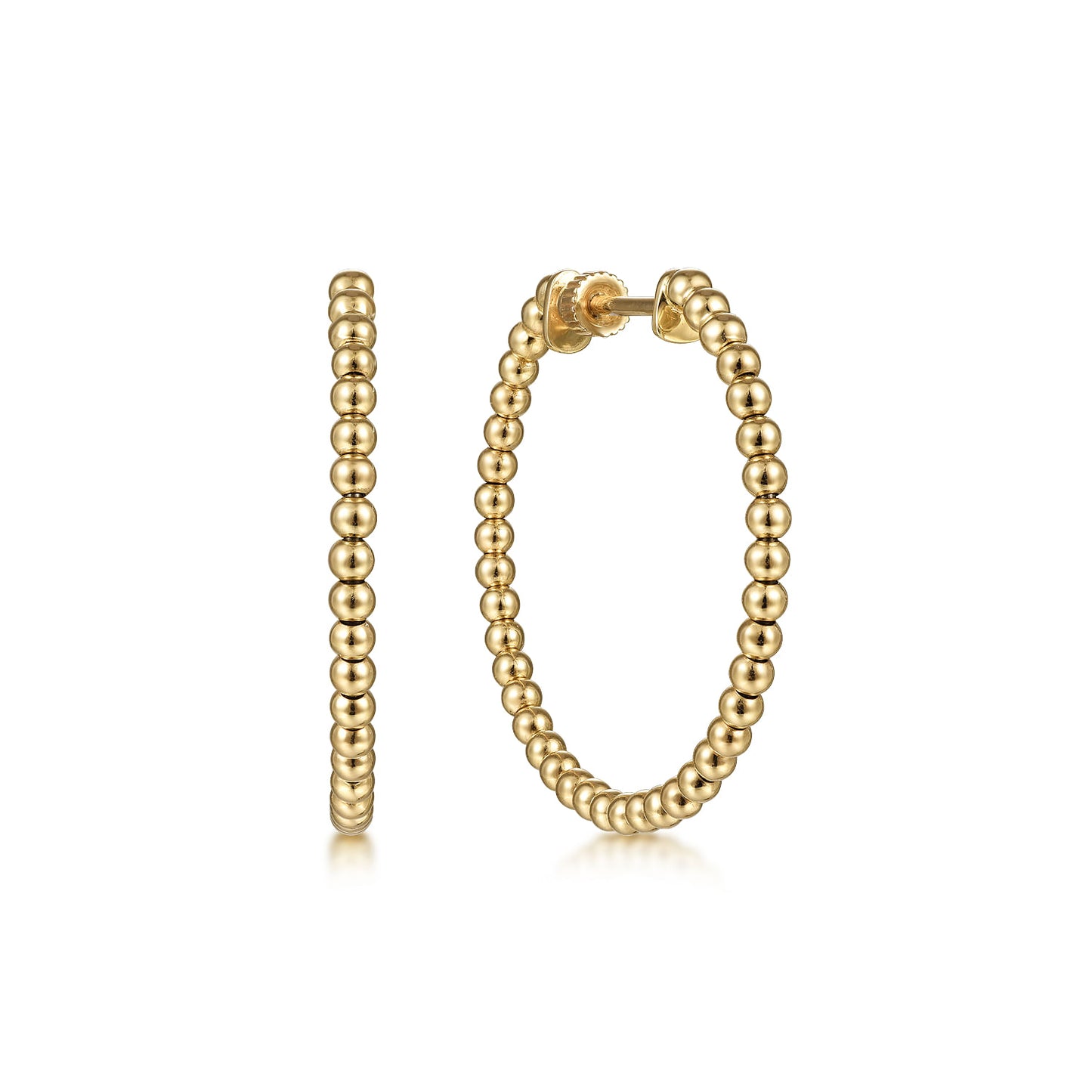 Gabriel & Co. Fashion 14 kt yg hoops
 30mm round bead