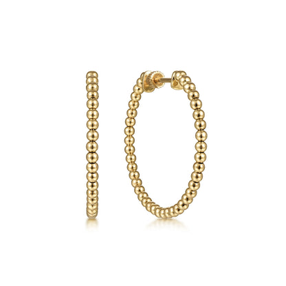 Gabriel & Co. Fashion 14 kt yg hoops
 30mm round bead
