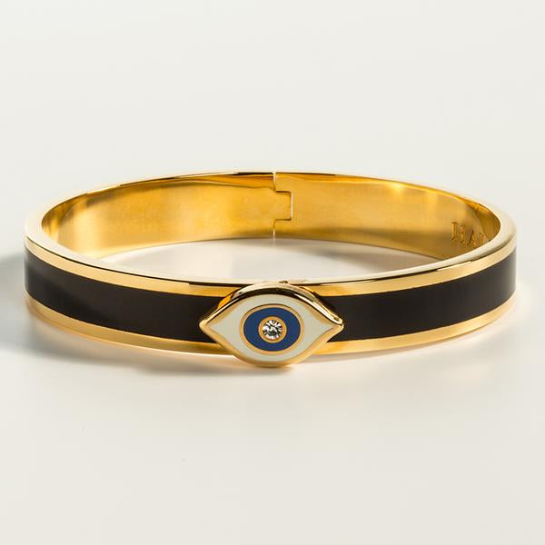 Halcyon Days Evil Eye Sparkle Button Midnight & Gold Bangle