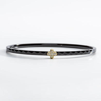 Halcyon Days Agama Pavé Single Bangle Black & Gold