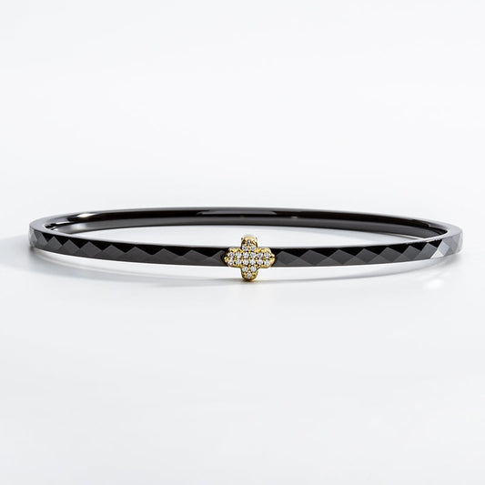 Halcyon Days Agama Pavé Single Bangle Black & Gold