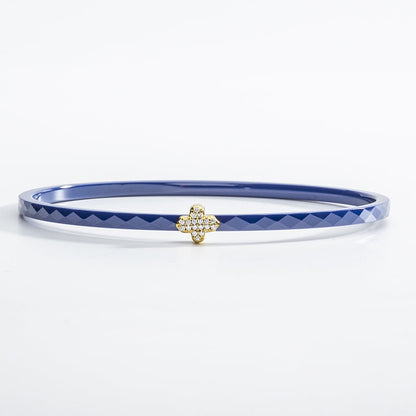 Halcyon Days Agama Pavé Single Bangle Blue & Gold